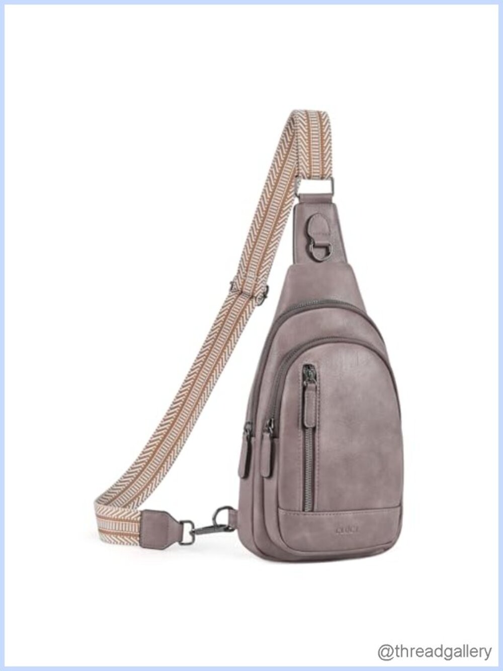 Faux Leather Sling Crossbody Bag Adjustable Strap Unisex